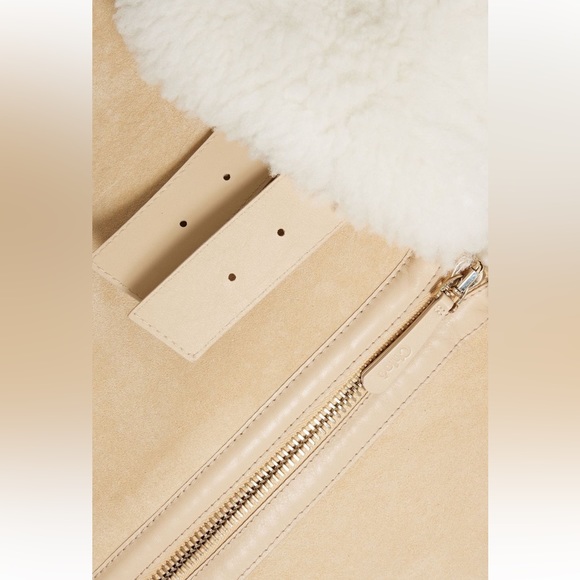 CHLOÉ Suede Shearling Zip Poncho - Picture 4 of 8